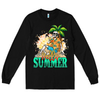 Black Hello summer skeleton Long Sleeve Tee - NancyCooperArtShop