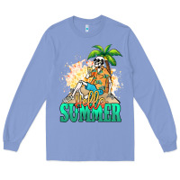 Colony Blue Hello summer skeleton Long Sleeve Tee - NancyCooperArtShop