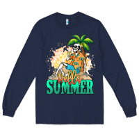 Navy Hello summer skeleton Long Sleeve Tee - NancyCooperArtShop