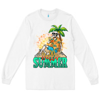 White Hello summer skeleton Long Sleeve Tee - NancyCooperArtShop