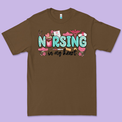 Nursing In My Heart Premium Tee Designed By Maliassmallbusiness