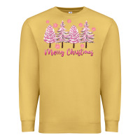 Antique Gold Merry Christmas Trees Premium Sweatshirt - FaDigitalArtStudio