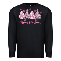 Black Merry Christmas Trees Premium Sweatshirt - FaDigitalArtStudio