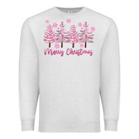 Oatmeal Heather Merry Christmas Trees Premium Sweatshirt - FaDigitalArtStudio