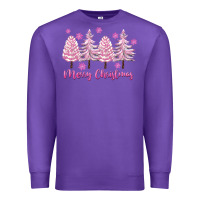 Purple Merry Christmas Trees Premium Sweatshirt - FaDigitalArtStudio
