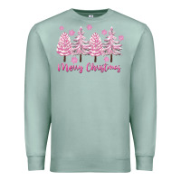 Seafoam Merry Christmas Trees Premium Sweatshirt - FaDigitalArtStudio