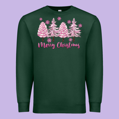 Merry Christmas Trees Premium Sweatshirt Designed By Fadigitalartstudio