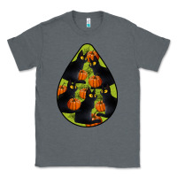 Charcoal Heather Black Cat Halloween Teardrop Classic Tee - LillyAllenDesigns