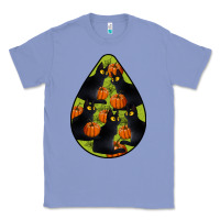 Colony Blue Black Cat Halloween Teardrop Classic Tee - LillyAllenDesigns