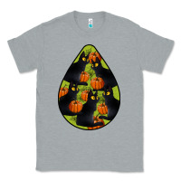 Heather Grey Black Cat Halloween Teardrop Classic Tee - LillyAllenDesigns