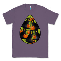 Lavender Black Cat Halloween Teardrop Classic Tee - LillyAllenDesigns