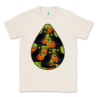Natural Black Cat Halloween Teardrop Classic Tee - LillyAllenDesigns