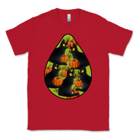 Red Black Cat Halloween Teardrop Classic Tee - LillyAllenDesigns
