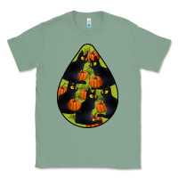 Sage Black Cat Halloween Teardrop Classic Tee - LillyAllenDesigns