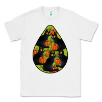 White Black Cat Halloween Teardrop Classic Tee - LillyAllenDesigns