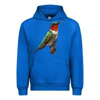 Cobalt Ruby Throated Hummingbird Bird Urban Hoodie - LillyAllenDesigns