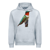Heather Grey Ruby Throated Hummingbird Bird Urban Hoodie - LillyAllenDesigns