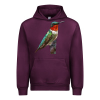 Mauve Wine Ruby Throated Hummingbird Bird Urban Hoodie - LillyAllenDesigns