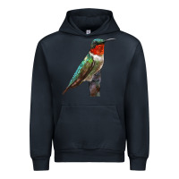 Navy Ruby Throated Hummingbird Bird Urban Hoodie - LillyAllenDesigns
