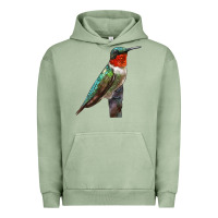 Pigment Oil Green Ruby Throated Hummingbird Bird Urban Hoodie - LillyAllenDesigns