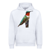 White Ruby Throated Hummingbird Bird Urban Hoodie - LillyAllenDesigns