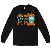 Black Pumpkin spice and everything nice Long Sleeve Tee - RanaPortraitStore