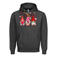 Charcoal Heather valentine's day gnomes Zipper Hoodie - OliviaCreatesArt