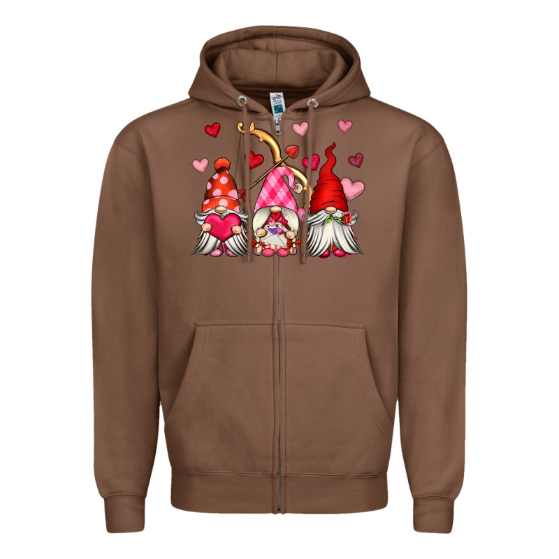 Valentine's Day Gnomes Zipper Hoodie by OliviaCreatesArt | Teevron