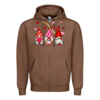 Chestnut valentine's day gnomes Zipper Hoodie - OliviaCreatesArt