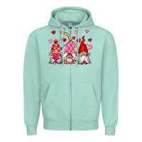 Seafoam valentine's day gnomes Zipper Hoodie - OliviaCreatesArt