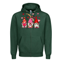 Sports Green valentine's day gnomes Zipper Hoodie - OliviaCreatesArt