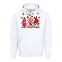 White valentine's day gnomes Zipper Hoodie - OliviaCreatesArt