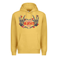 Antique Gold Happy Valentine's Day skeleton hands Premium Hoodie - FaDigitalArtStudio