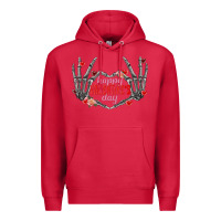 Cardinal Happy Valentine's Day skeleton hands Premium Hoodie - FaDigitalArtStudio