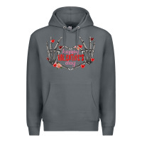Rock Happy Valentine's Day skeleton hands Premium Hoodie - FaDigitalArtStudio