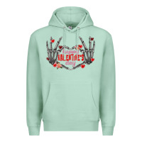 Seafoam Happy Valentine's Day skeleton hands Premium Hoodie - FaDigitalArtStudio