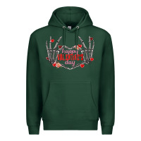 Sports Green Happy Valentine's Day skeleton hands Premium Hoodie - FaDigitalArtStudio