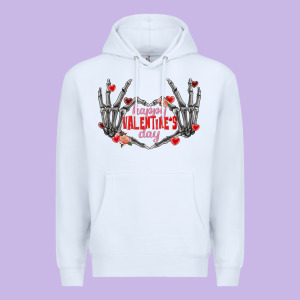 Happy Valentine's Day Skeleton Hands Premium Hoodie Designed By Fadigitalartstudio