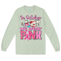 Matcha in october we wear pink breast cancer awareness Long Sleeve Tee - texasbilliewilder
