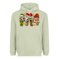 Matcha christmas coffee cups gnomies Heavyweight Hoodie - FaDigitalArtStudio