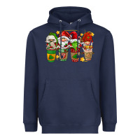 Navy christmas coffee cups gnomies Heavyweight Hoodie - FaDigitalArtStudio