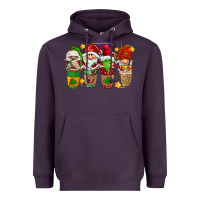 Plum christmas coffee cups gnomies Heavyweight Hoodie - FaDigitalArtStudio