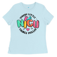 Baby Blue nicu where little things matter Ladies Tee - MaliasSmallBusiness