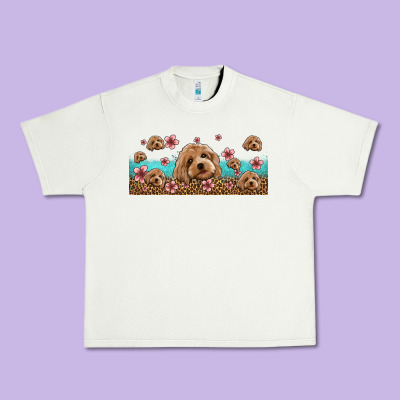 Floral Cockapoo Urban Heavy Tee Designed By Jasminsmagicworld