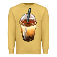 Antique Gold Bobba cup Premium Sweatshirt - FaDigitalArtStudio