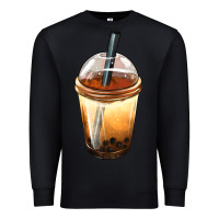 Black Bobba cup Premium Sweatshirt - FaDigitalArtStudio