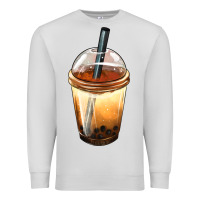 Dove Grey Bobba cup Premium Sweatshirt - FaDigitalArtStudio