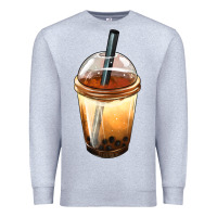 Heather Grey Bobba cup Premium Sweatshirt - FaDigitalArtStudio