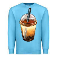 Ocean Blue Bobba cup Premium Sweatshirt - FaDigitalArtStudio