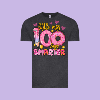 Little Miss 100 Days Smarter Vintage Tee Designed By Artiststas